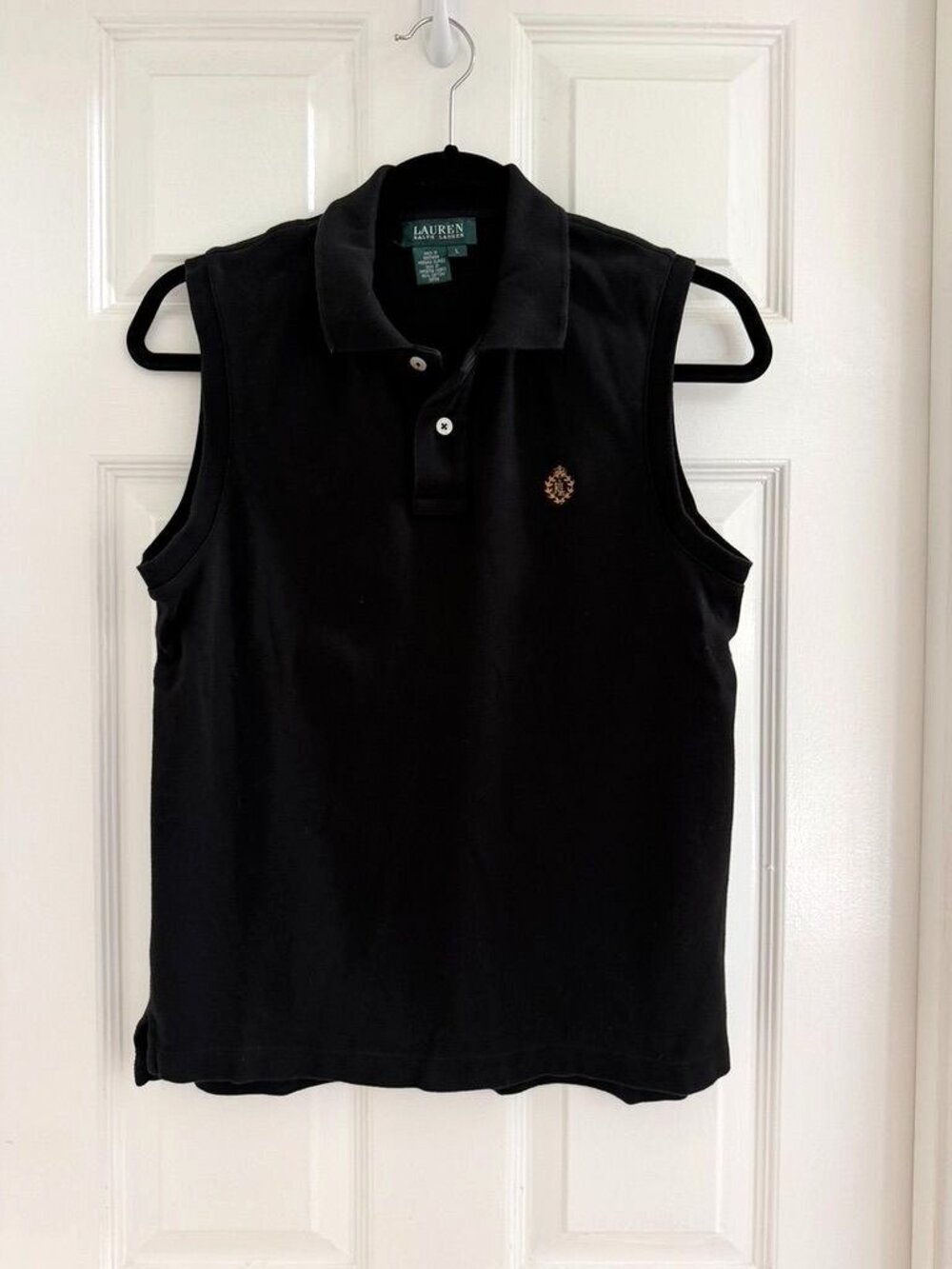 Lauren Ralph Lauren Sleeveless Black Polo Size Large Casual Country Club Golf